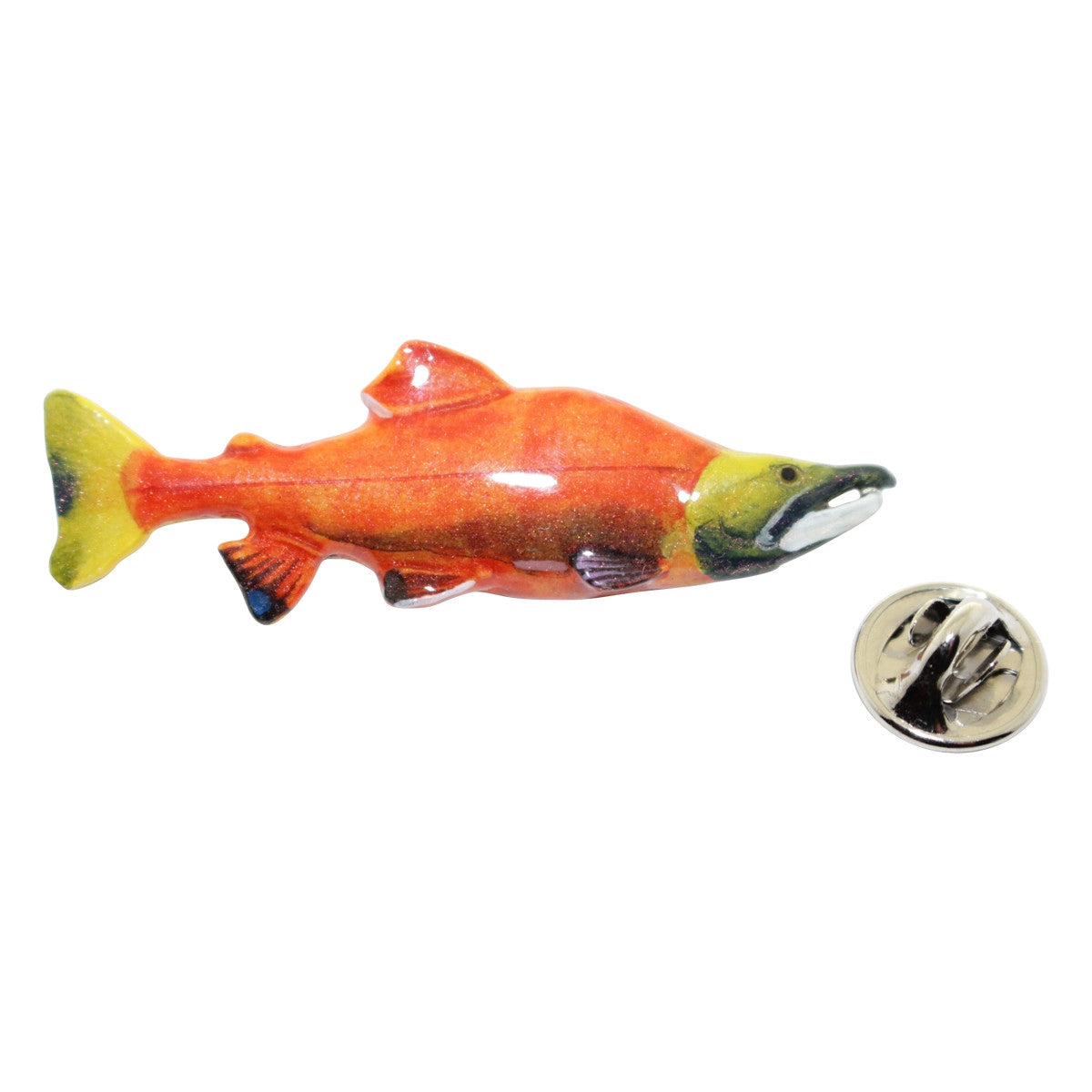 Sockeye Salmon Spawning Pin ~ Hand Painted ~ Lapel Pin ~ Hand Painted Lapel Pin ~ Sarah's Treats & Treasures